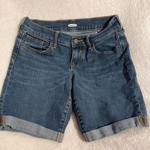 Old Navy Long Blue Jean Shorts size 0 women’s